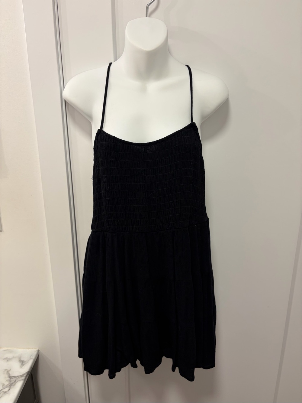 Bluenotes Black Smocked Spaghetti Strap Sundress